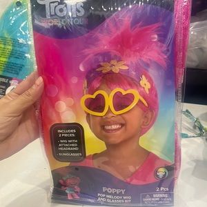 Trolls poppy melody wig set